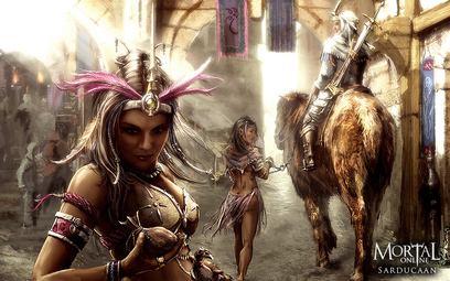 A Sarducaan slave trader, immediately after a successful sale.