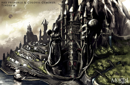 Tindrem's Arx Primoris and the Colossi Geminus as they were prior to The Irruption.